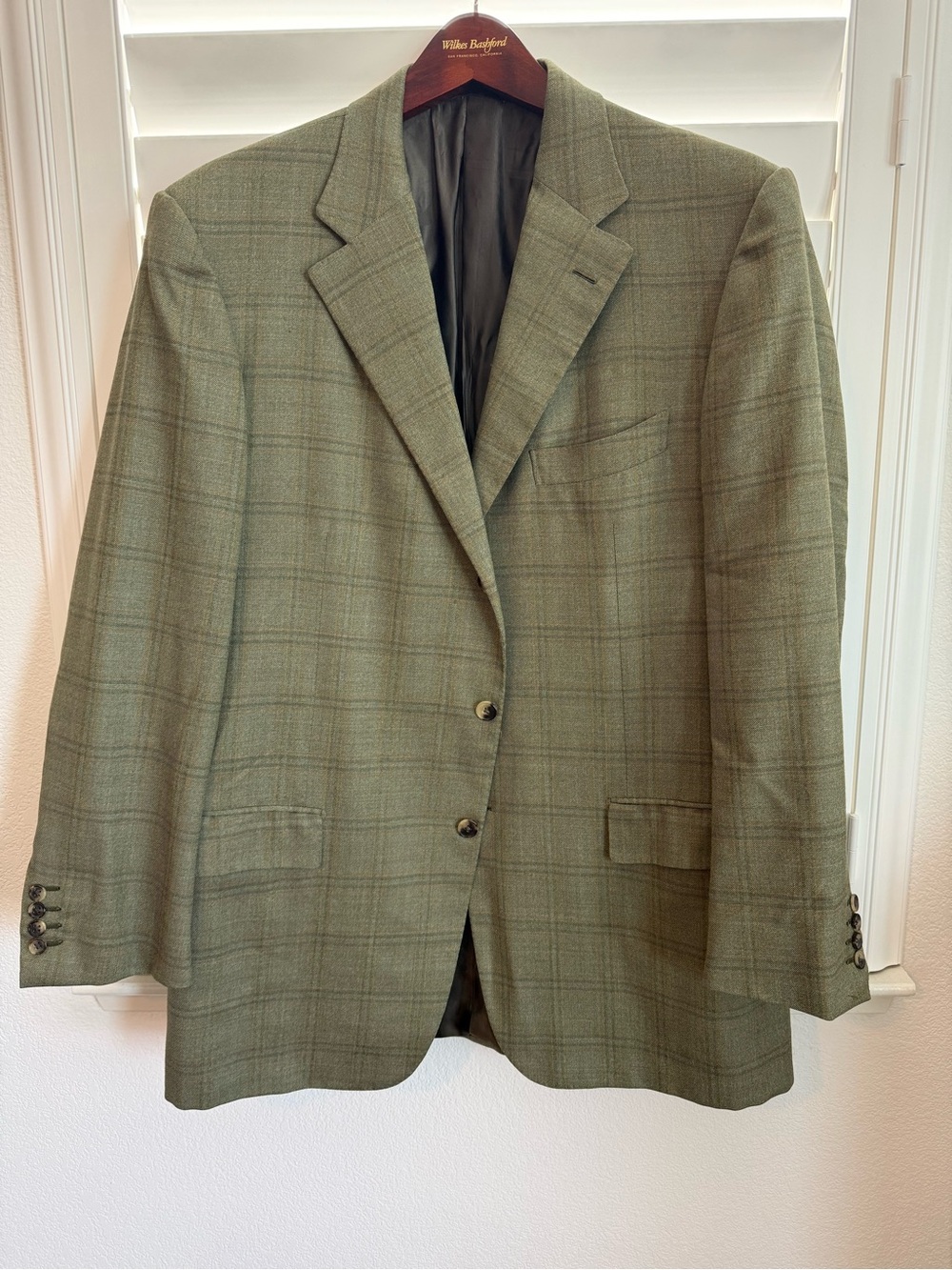 Ermenegildo Zegna Olive Plaid Sport Coat Blazer